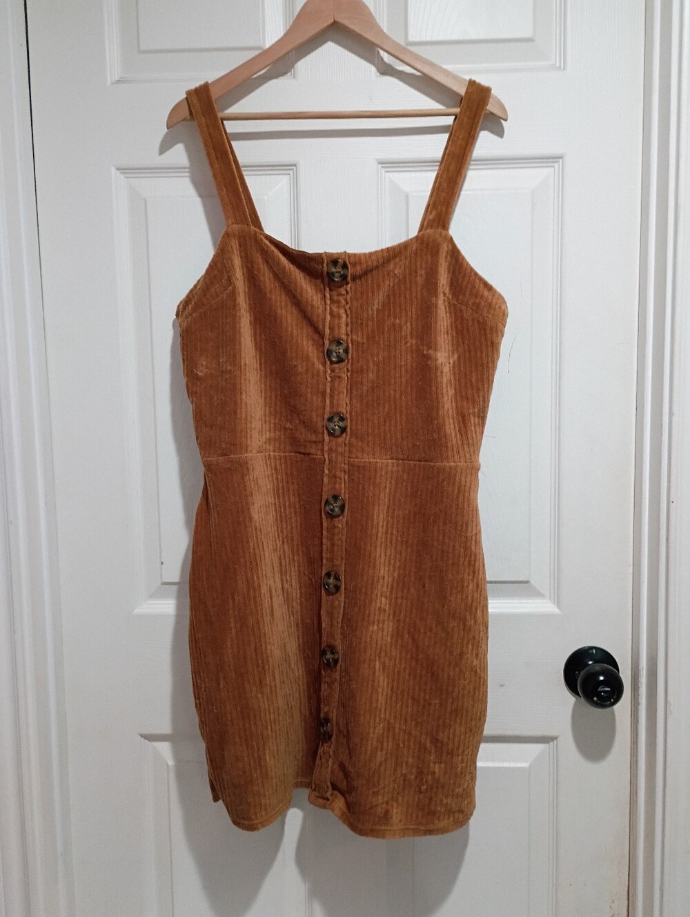 No Boundaries Corduroy Button-Detail Stretchy Dress 2XL